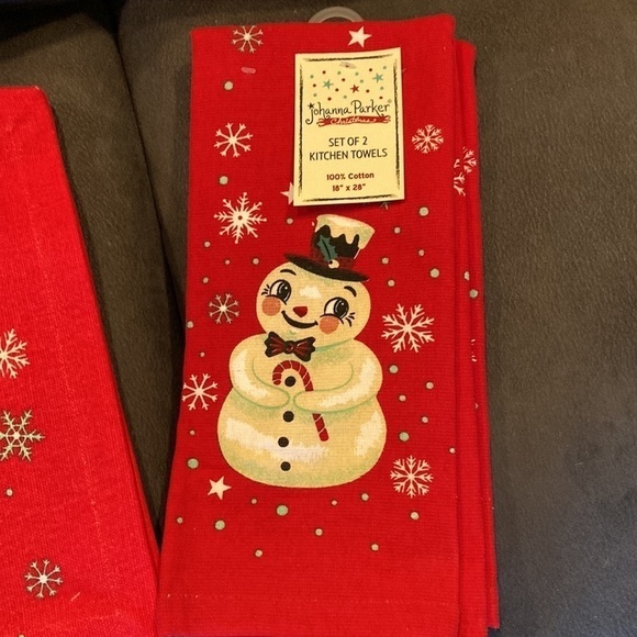 NEW Johanna Parker SNOWMAN PLACEMATS AND KITCHEN TOWELS - Picture 3 of 8